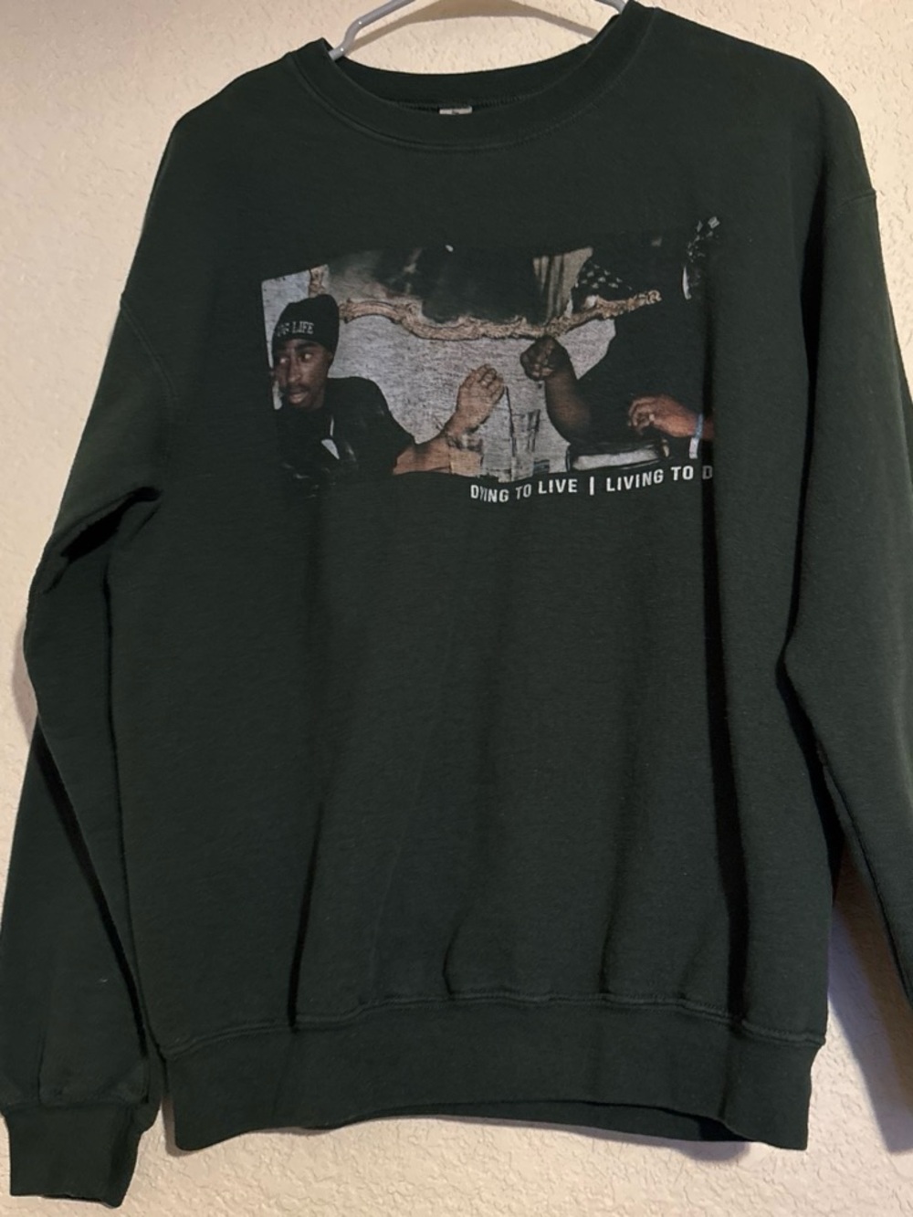 & Other Stories Dark Green Crewneck Sweatshirt with Chest Graphic